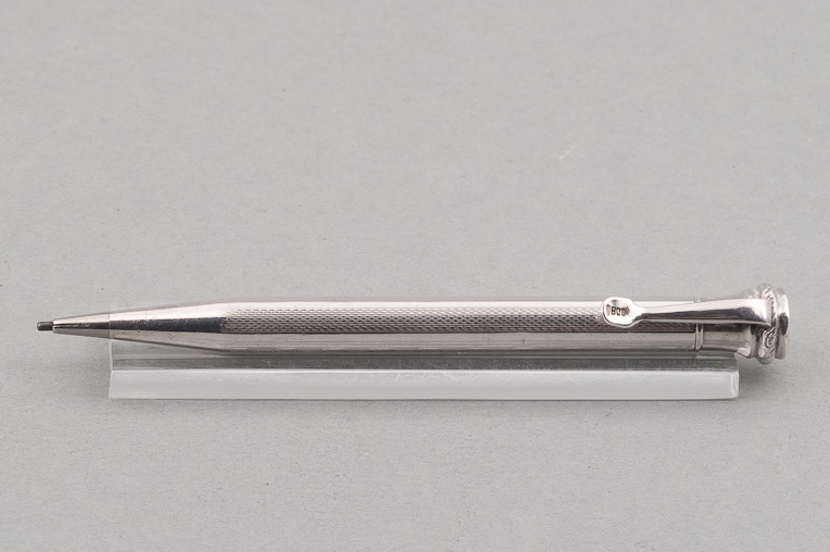 Vintage solid silver 900 pocket size mechanical pencil Patent G.F.